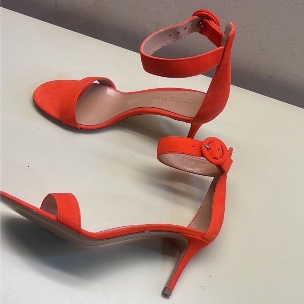 Gianvito Rossi orange Stiletto Heels with Ankle Strap